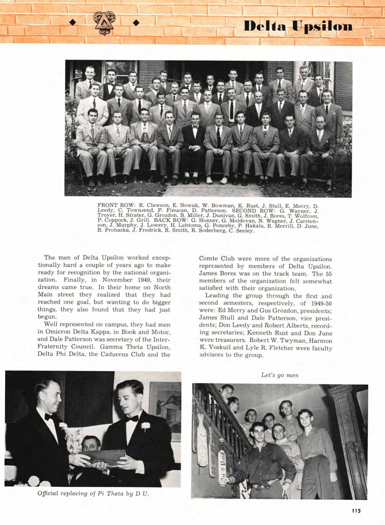 First page preview of bgsu-key-yearbook-pages-for-gordon-f-ponceby-1950.pdf