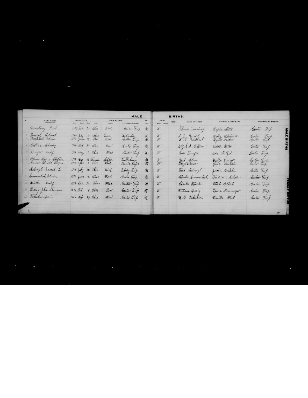 First page preview of birth-register-paul-edward-armstrong-1907-original-with-citation.pdf