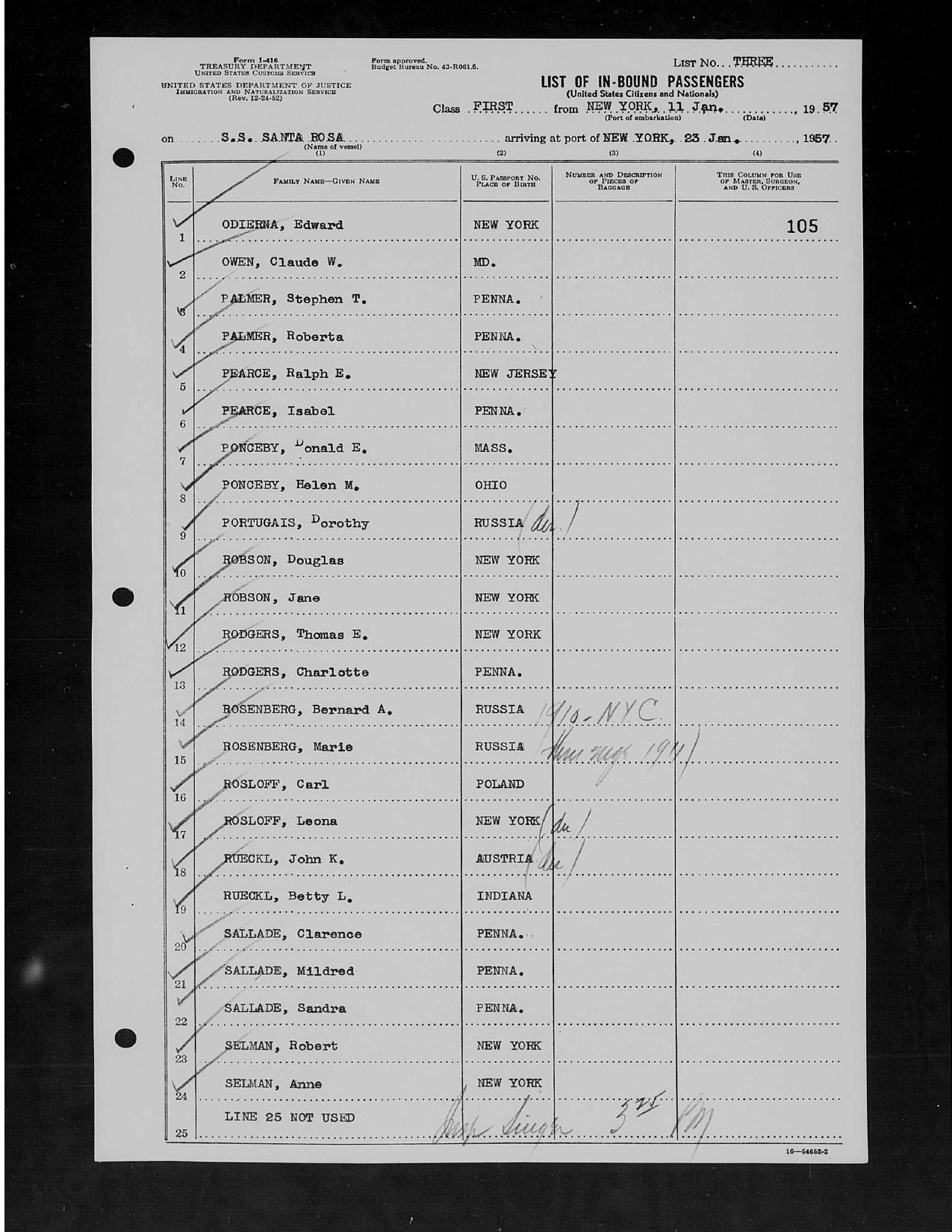 First page preview of immigration-passenger-list-donald-helen-ponceby-1957-original-with-citation.pdf