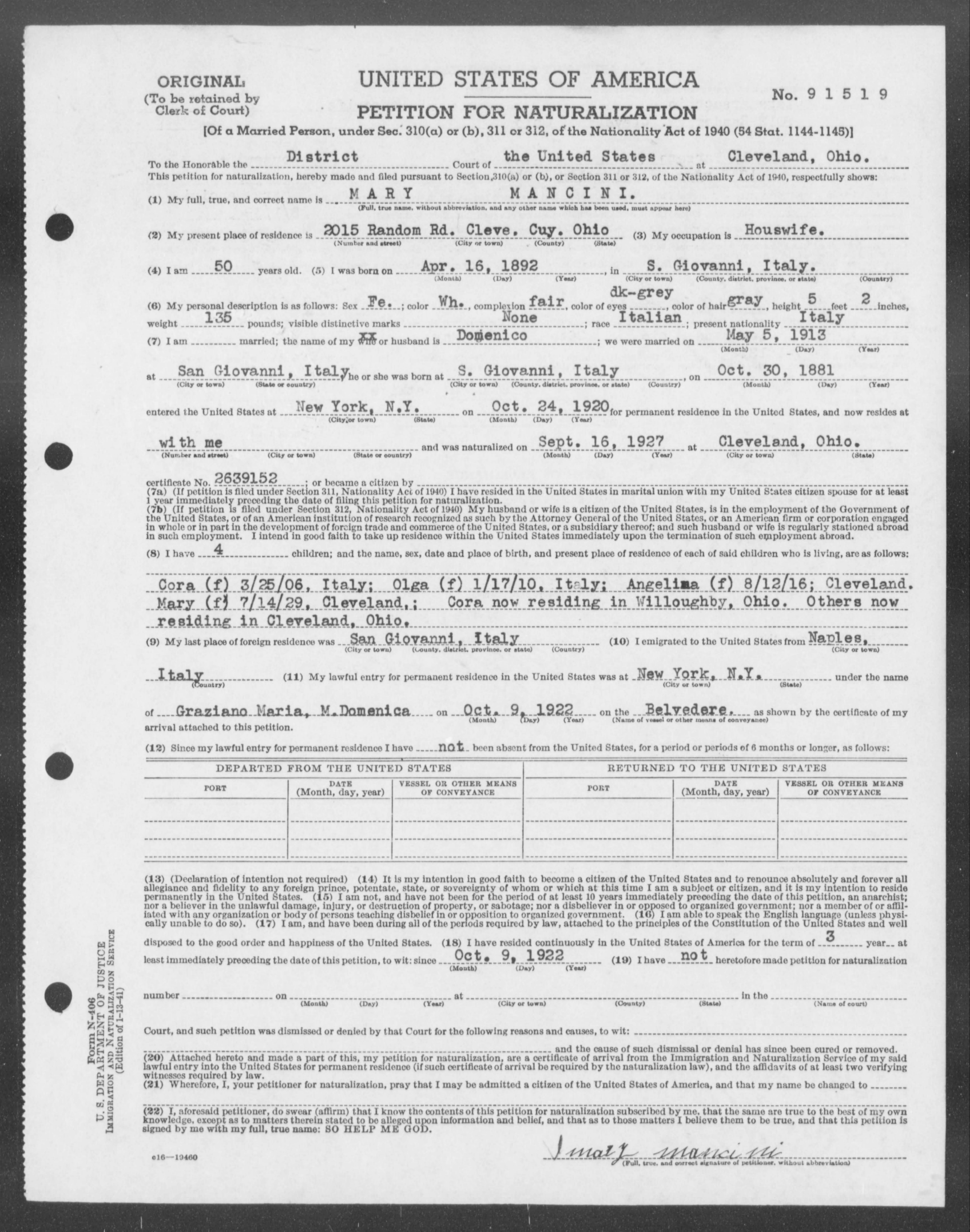 First page preview of nara-naturalization-file-for-mary-mancini-1942-1945.pdf