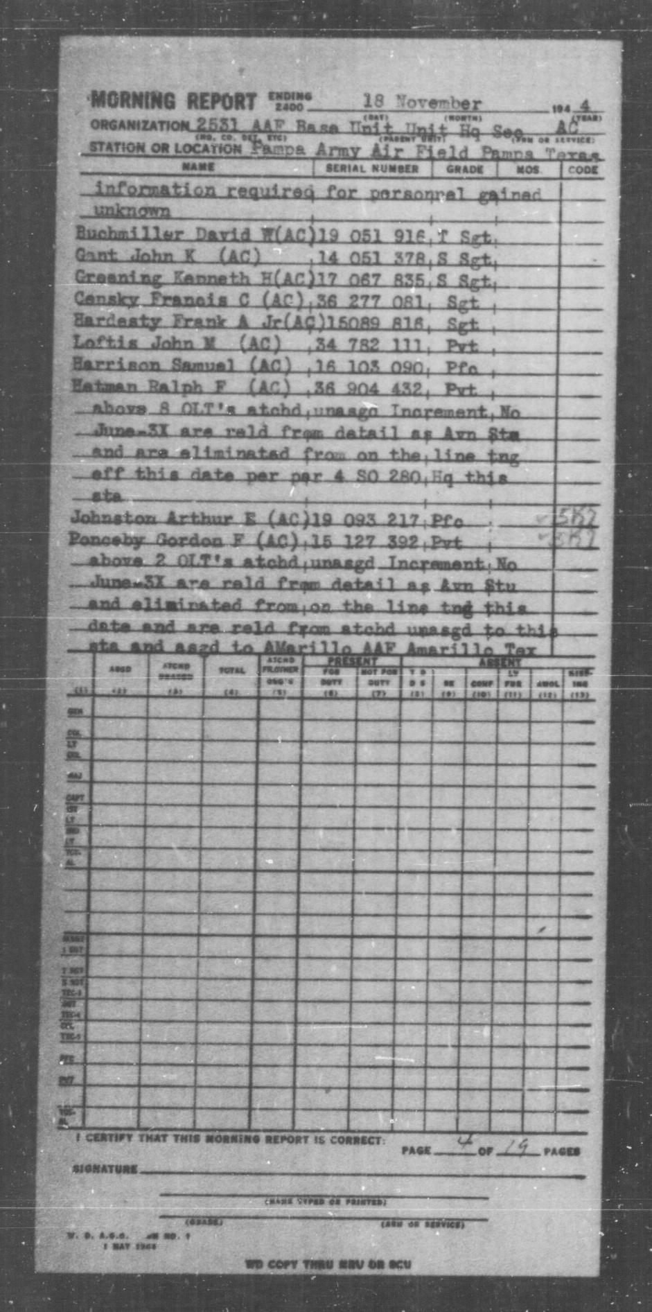 First page preview of nara-pampa-army-air-field-morning-report-gordon-f-ponceby-amarillo-1944.pdf