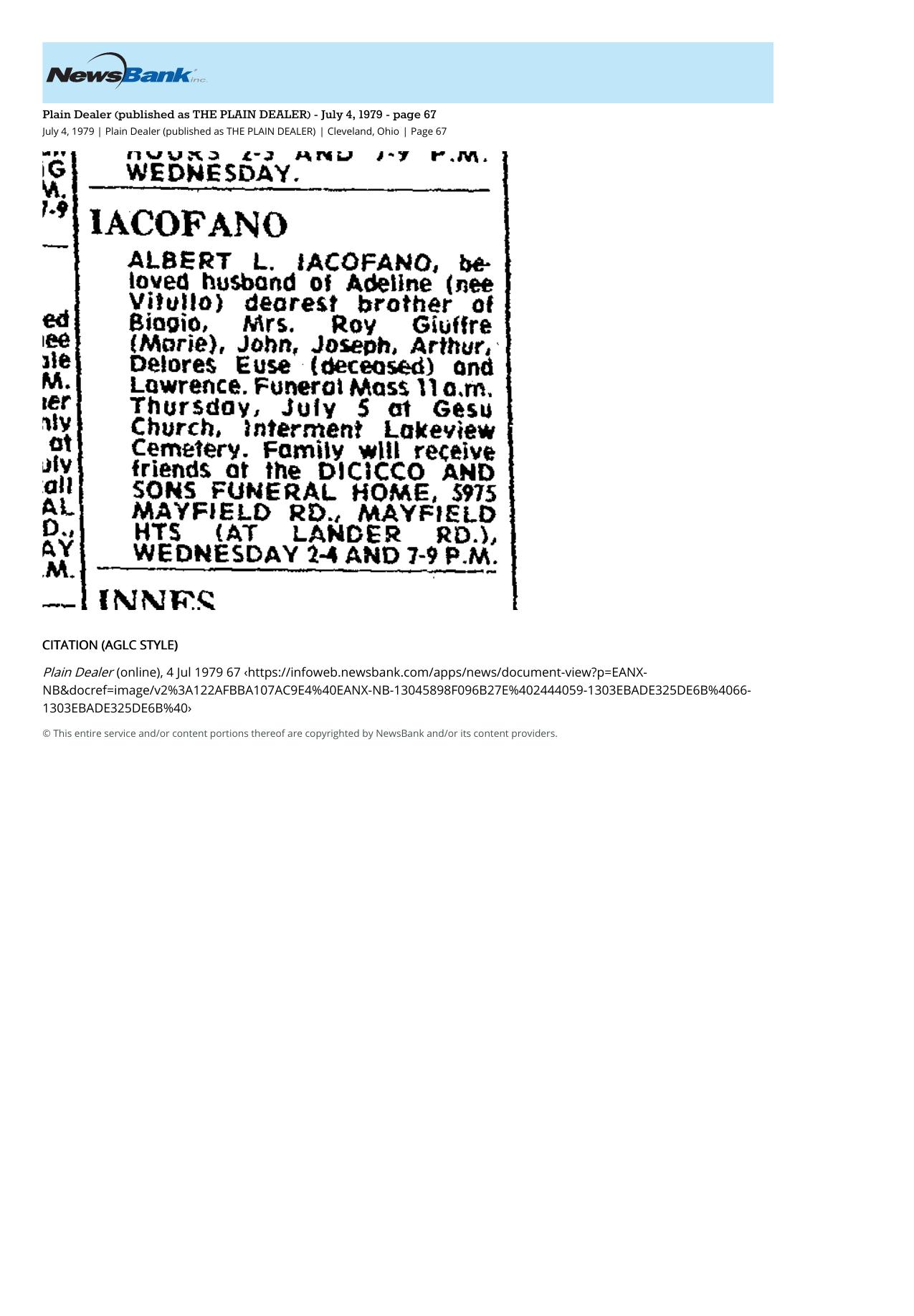 First page preview of Iacofano, Albert__Plain_Dealer_published_as_THE_PLAIN_DEALER___July_4_1979__p67.pdf